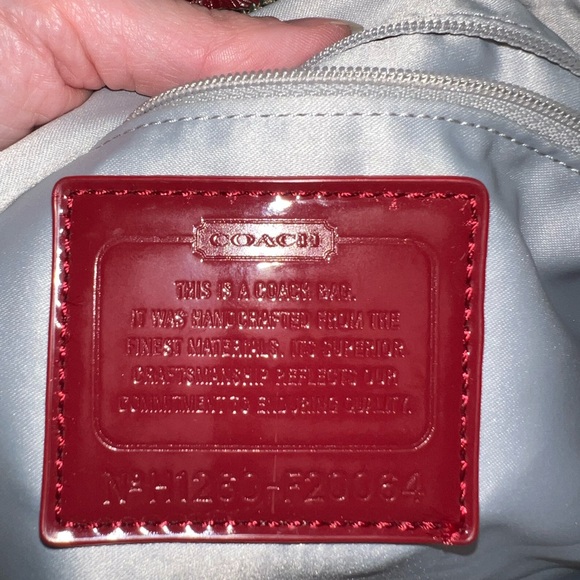 Coach Tan and Red Signature Shoulder Bag - Picture 4 of 6